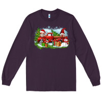 Plum Christmas gnomes truck Long Sleeve Tee - Zillion Design Studio