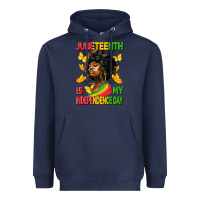 Navy juneteenth is my independence day Heavyweight Hoodie - HRA Design Shop