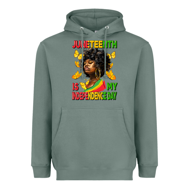Juneteenth Is My Independence Day Heavyweight Hoodie by HRA Design Shop | Teevron
