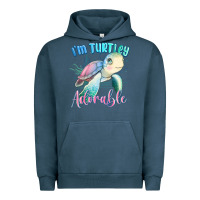 Pigment Midnight Navy im turtley adorable turtle Urban Hoodie - MaliasSmallBusiness