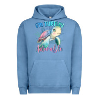Pigment Pebble Blue im turtley adorable turtle Urban Hoodie - MaliasSmallBusiness