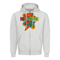 Dove Grey firefighter wife with lightning bolt Zipper Hoodie - Zillion Design Studio