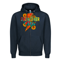 Navy firefighter wife with lightning bolt Zipper Hoodie - Zillion Design Studio