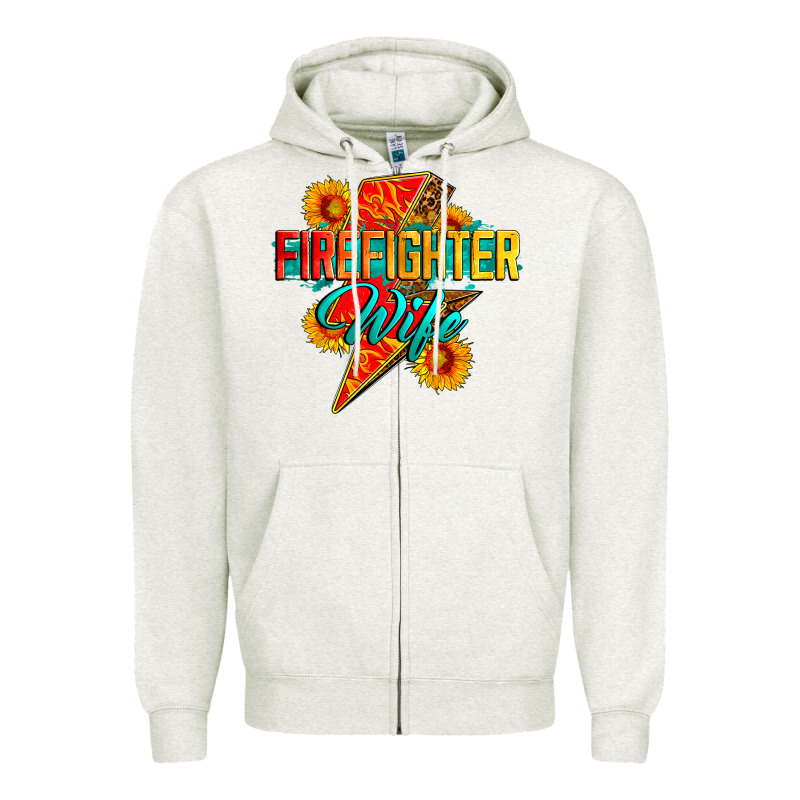 Firefighter Wife With Lightning Bolt Zipper Hoodie by Zillion Design Studio | Teevron