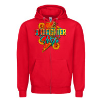 Red firefighter wife with lightning bolt Zipper Hoodie - Zillion Design Studio