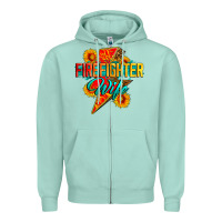 Seafoam firefighter wife with lightning bolt Zipper Hoodie - Zillion Design Studio