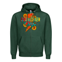 Sports Green firefighter wife with lightning bolt Zipper Hoodie - Zillion Design Studio