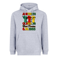 Heather Grey juneteenth celebrating black freedom Heavyweight Hoodie - HRA Design Shop