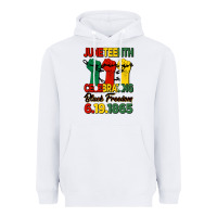 White juneteenth celebrating black freedom Heavyweight Hoodie - HRA Design Shop