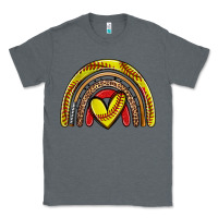Charcoal Heather softball rainbow Classic Tee - Zillion Design Studio