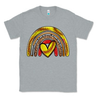 Heather Grey softball rainbow Classic Tee - Zillion Design Studio