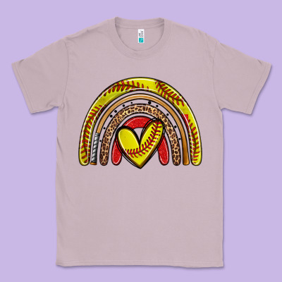 Softball Rainbow Classic Tee Designed By Zillion Design Studio