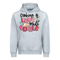 Heather Grey cooking is love made edible Urban Hoodie - MaliasSmallBusiness
