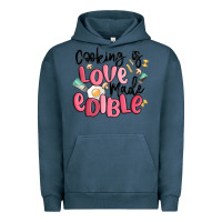 Pigment Midnight Navy cooking is love made edible Urban Hoodie - MaliasSmallBusiness