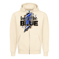 Sandshell back the blue with lightning bolt Zipper Hoodie - Zillion Design Studio