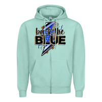 Seafoam back the blue with lightning bolt Zipper Hoodie - Zillion Design Studio
