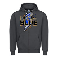 Smoke back the blue with lightning bolt Zipper Hoodie - Zillion Design Studio