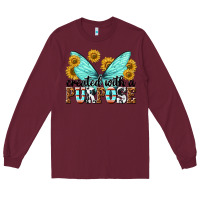 Burgundy created with a purpose Long Sleeve Tee - texasbilliewilder
