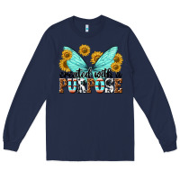 Navy created with a purpose Long Sleeve Tee - texasbilliewilder