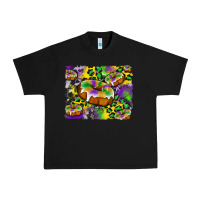 Black mardi gras cake glitterleopard and cowhide background Urban Heavy Tee - Artiststas