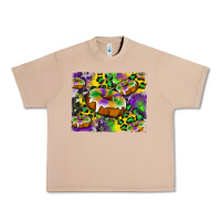 Burro mardi gras cake glitterleopard and cowhide background Urban Heavy Tee - Artiststas