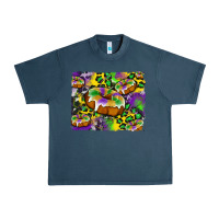 Midnight Navy mardi gras cake glitterleopard and cowhide background Urban Heavy Tee - Artiststas
