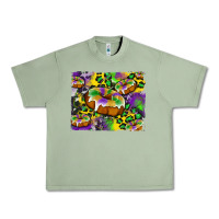 Oil Green mardi gras cake glitterleopard and cowhide background Urban Heavy Tee - Artiststas