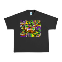 Pigment Black mardi gras cake glitterleopard and cowhide background Urban Heavy Tee - Artiststas