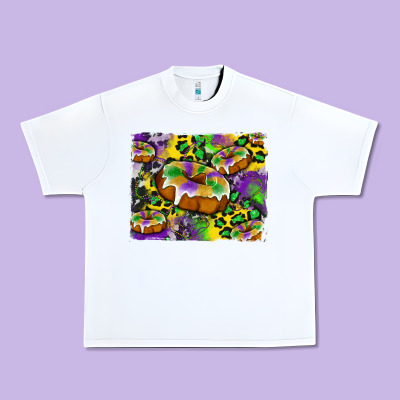 Mardi Gras Cake Glitterleopard And Cowhide Background Urban Heavy Tee Designed By Artiststas