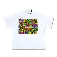 White mardi gras cake glitterleopard and cowhide background Urban Heavy Tee - Artiststas