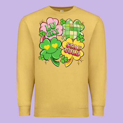 Lucky Stay Gold Premium Sweatshirt Designed By Artiststas