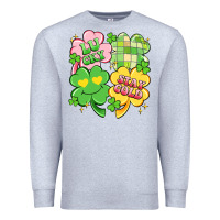 Heather Grey lucky stay gold Premium Sweatshirt - Artiststas