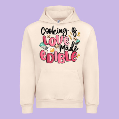 Cooking Is Love Made Edible Urban Hoodie Designed By Maliassmallbusiness