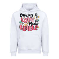 White cooking is love made edible Urban Hoodie - MaliasSmallBusiness