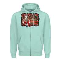 Seafoam all i want for christmas is a cow cowhide Zipper Hoodie - RanaPortraitStore