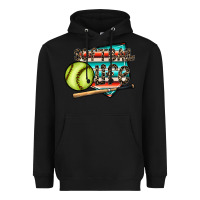 Black softball life Heavyweight Hoodie - CowhideDigitalArt