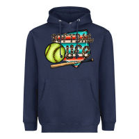 Navy softball life Heavyweight Hoodie - CowhideDigitalArt