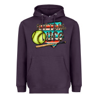 Plum softball life Heavyweight Hoodie - CowhideDigitalArt