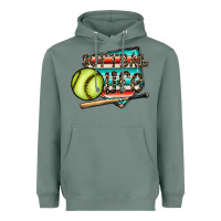 Sage softball life Heavyweight Hoodie - CowhideDigitalArt