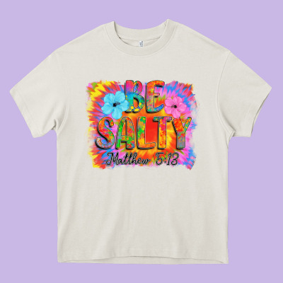 Be Salty Heavy Core Tee Designed By Cowhidedigitalart