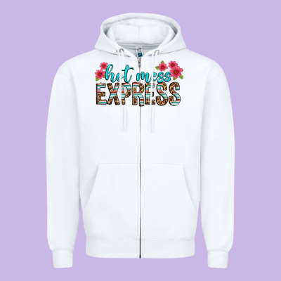 Hot Mess Express Zipper Hoodie Designed By Texasbilliewilder