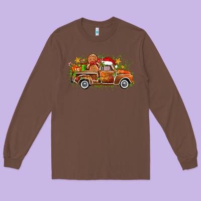 Long Sleeve Tee christmas gingerbread truck