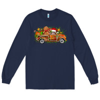 Navy christmas gingerbread truck Long Sleeve Tee - Zillion Design Studio