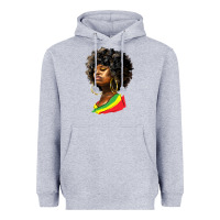 Heather Grey juneteenth black women Heavyweight Hoodie - HRA Design Shop