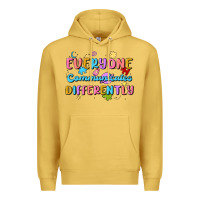 Antique Gold everyone communicates differently Premium Hoodie - MaliasSmallBusiness