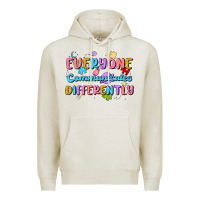 Oatmeal Heather everyone communicates differently Premium Hoodie - MaliasSmallBusiness