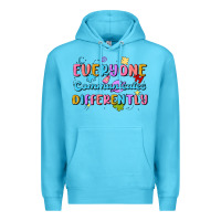 Ocean Blue everyone communicates differently Premium Hoodie - MaliasSmallBusiness