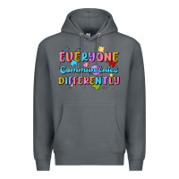 Rock everyone communicates differently Premium Hoodie - MaliasSmallBusiness