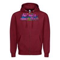Burgundy hot mess never stress Zipper Hoodie - texasbilliewilder