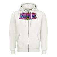 Oatmeal Heather hot mess never stress Zipper Hoodie - texasbilliewilder